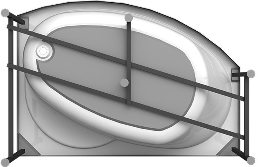 Акриловая ванна Radomir Vanessa (Радомир Ванесса) Монти 150х105 L, с каркасом