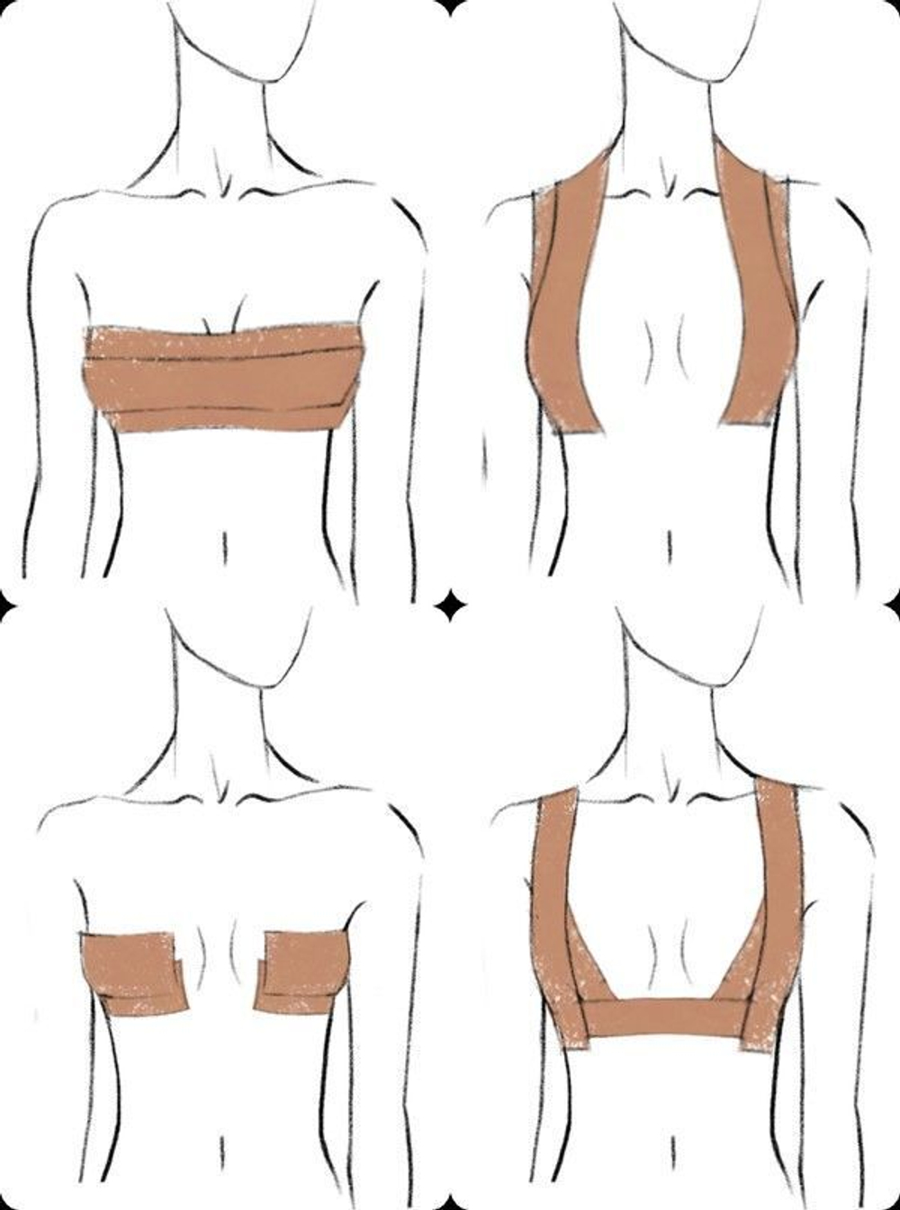 Клейкая тейп-лента для формирования груди (Размер: S-M-L) (Цвет: телесный)