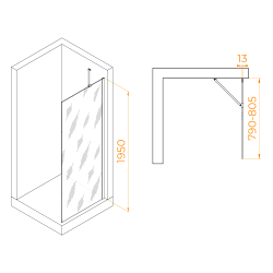 Душевая перегородка RGW WA-110 (Тонированное (Серое), 800)