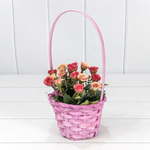 Корзина 13х9,5/28 см "Береста" с ручкой (Розовый)