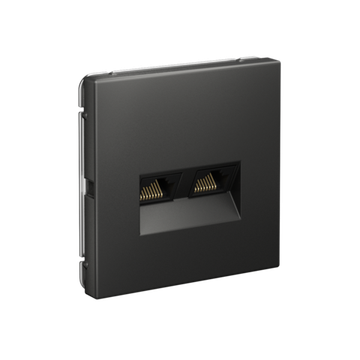 Розетка компьютерная 2-м ArtGallery RJ45 + RJ45 кат.5E механизм базальт SE GAL001485