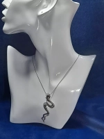 Брошь-кулон "Змея серебро черненое"