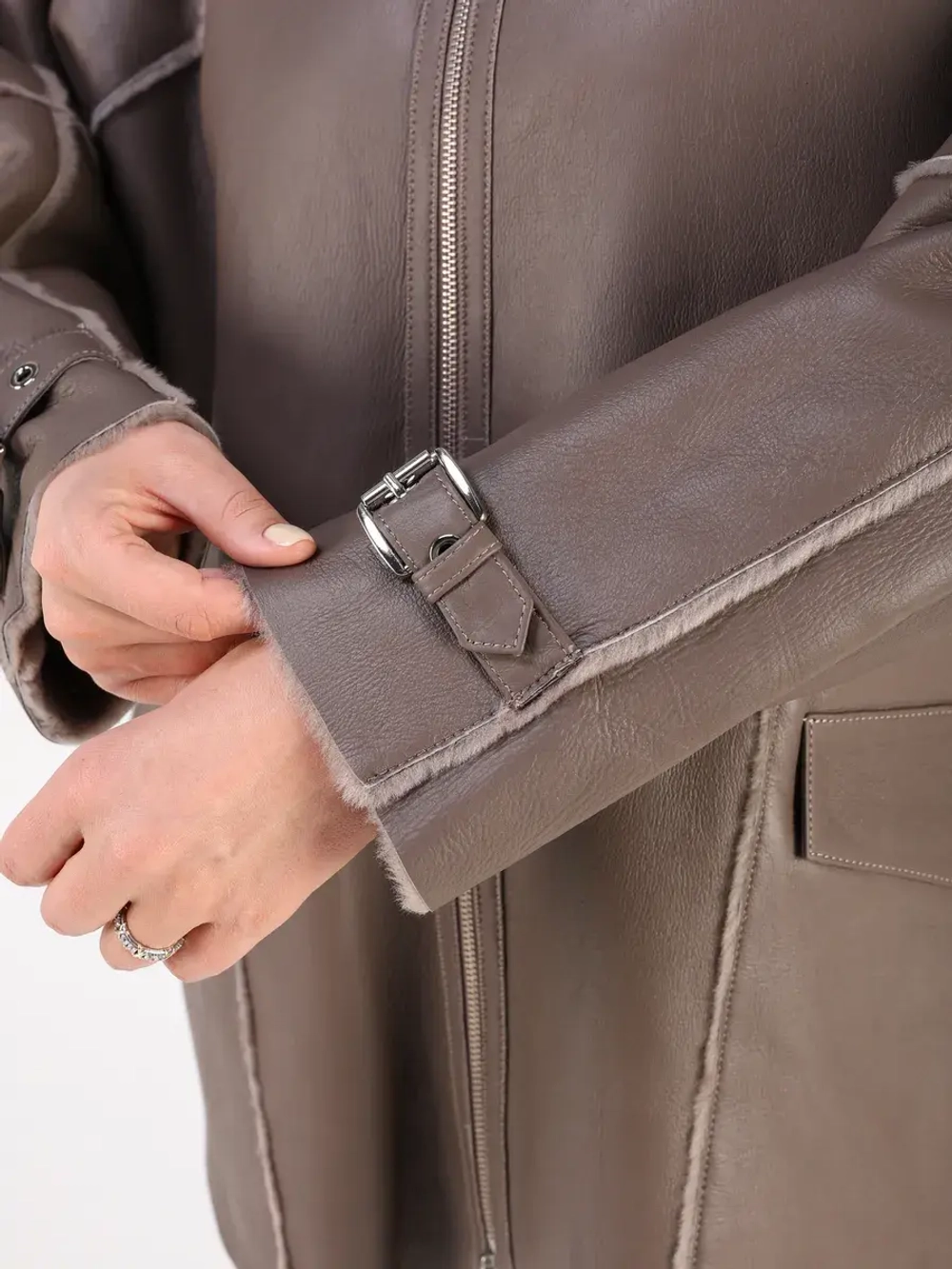 Дубленка зимняя натуральная оверсайз больших размеров