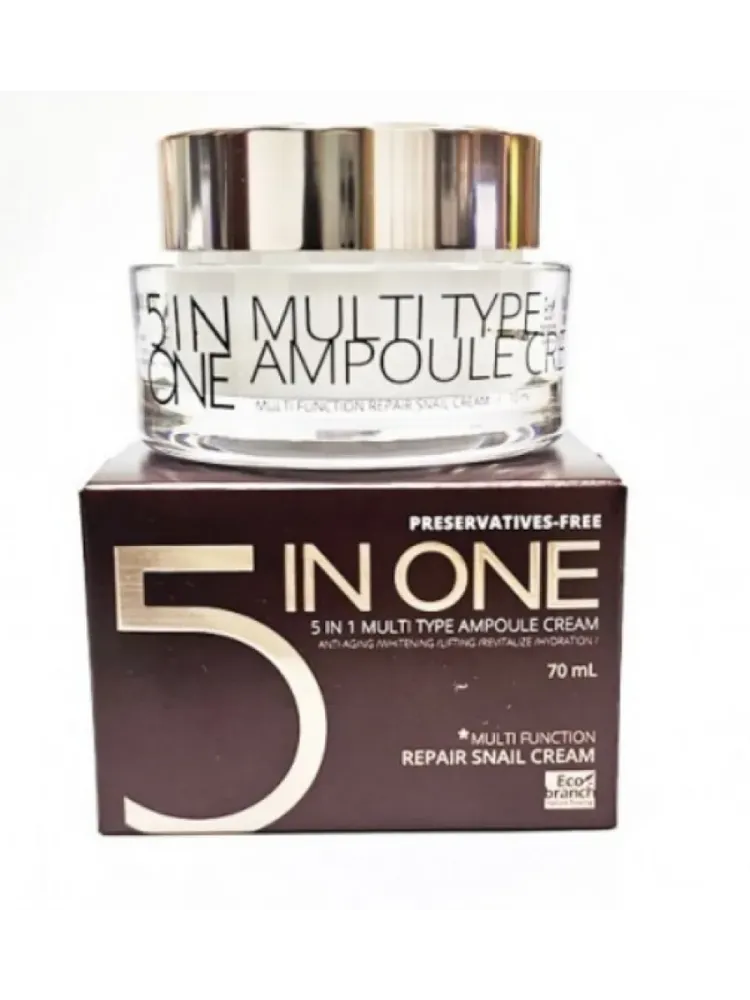 ECO BRANCH 5 In One Multi Type Ampoule Repair Snail Cream