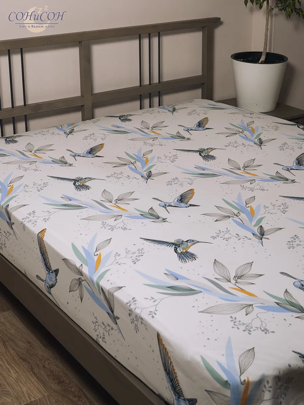 Простыня 2х спальная 180х215 см 100% хлопок