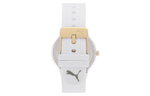 PUMA Wrist Watch Quartz Movement Silicone Strap Silver Dial Women"s Watch 50m Water Resistant
