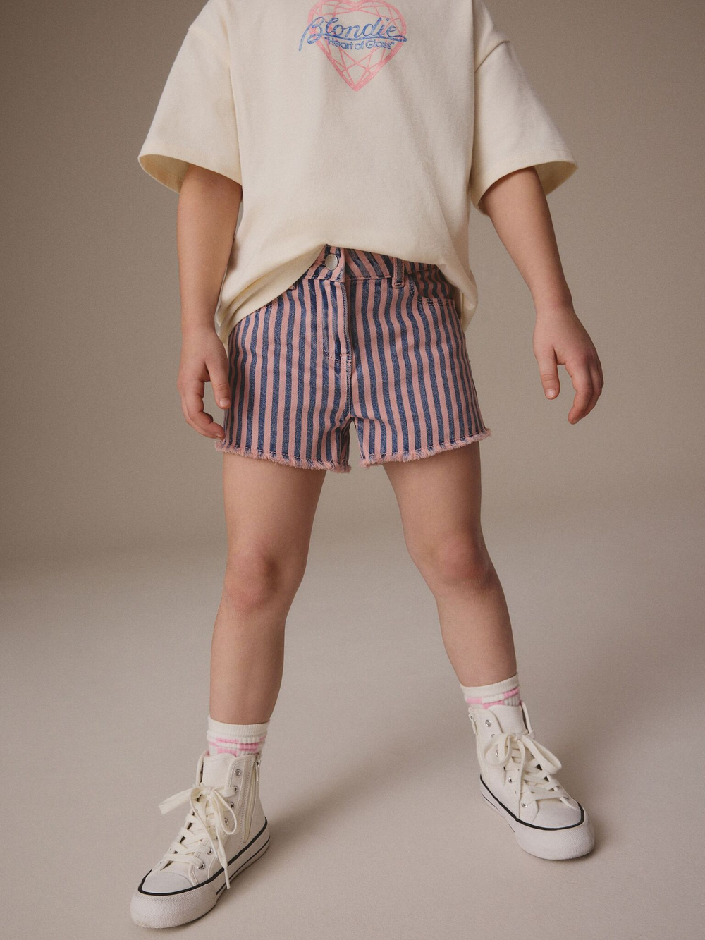 Шорты джинсовые для девочки Next E35-571, Синий, Розовый