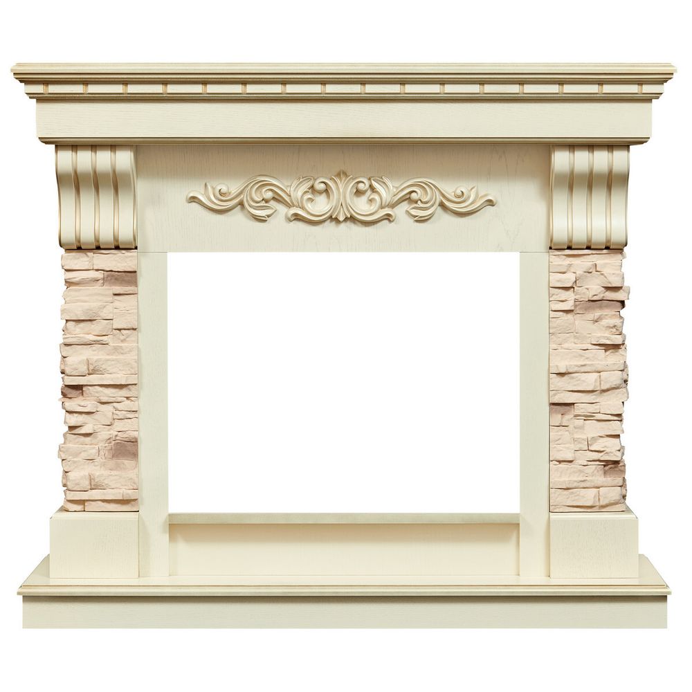 Портал каминный из МДФ RealFlame Marseille Luxe 24 белый, белый дуб