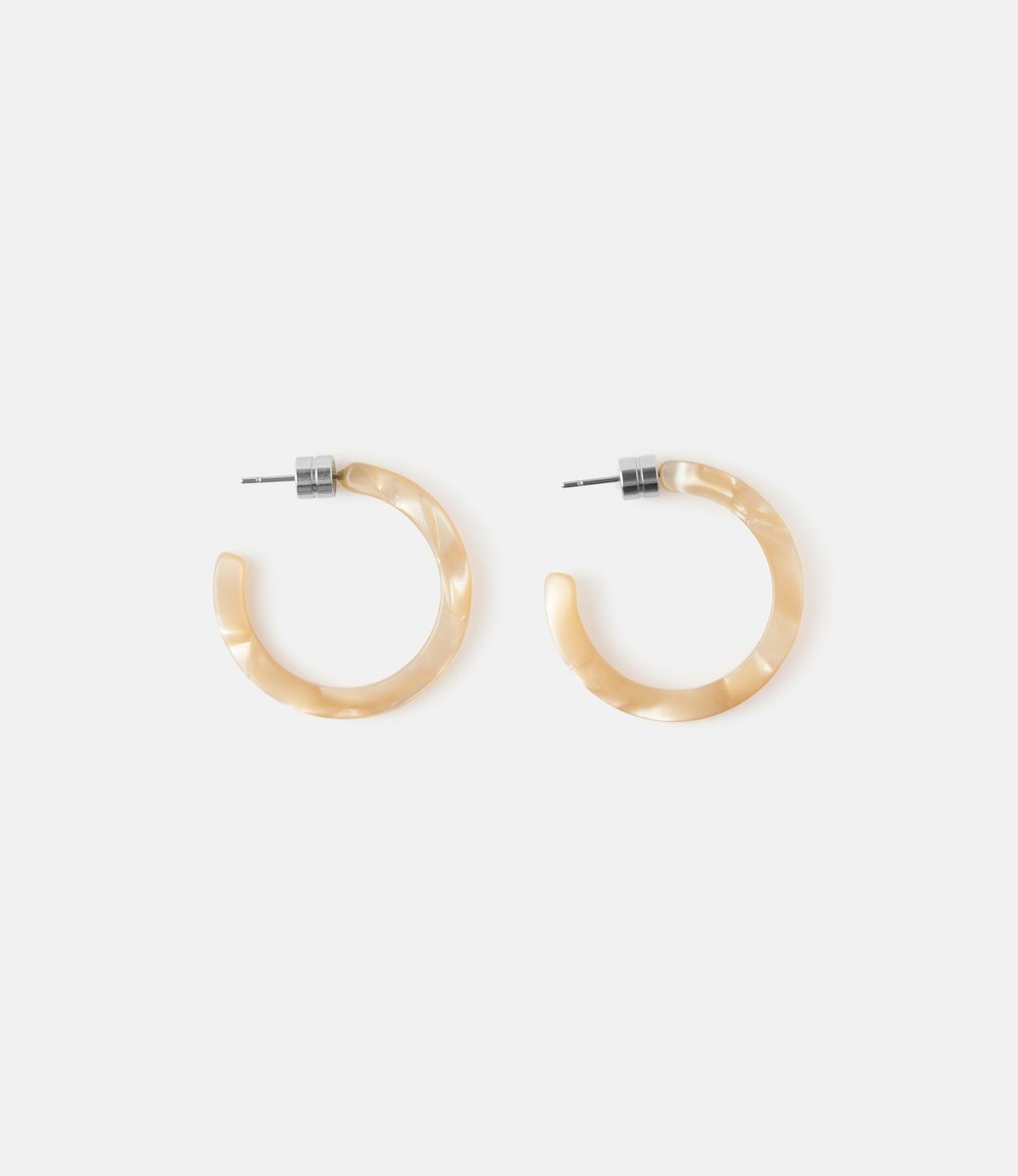 Machete Mini Hoops in Sand Shell — серьги из ацетата