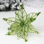 Украшение новогоднее «Пуансеттия - Искристый цветок» 20 см, Изумруд