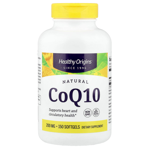 Healthy Origins, натуральный коэнзим Q10, 200 мг, 150 капсул