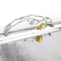 Поднос сервировочный Michael Aram Pomegranate Silver & Gold (44.5 х 33 см)