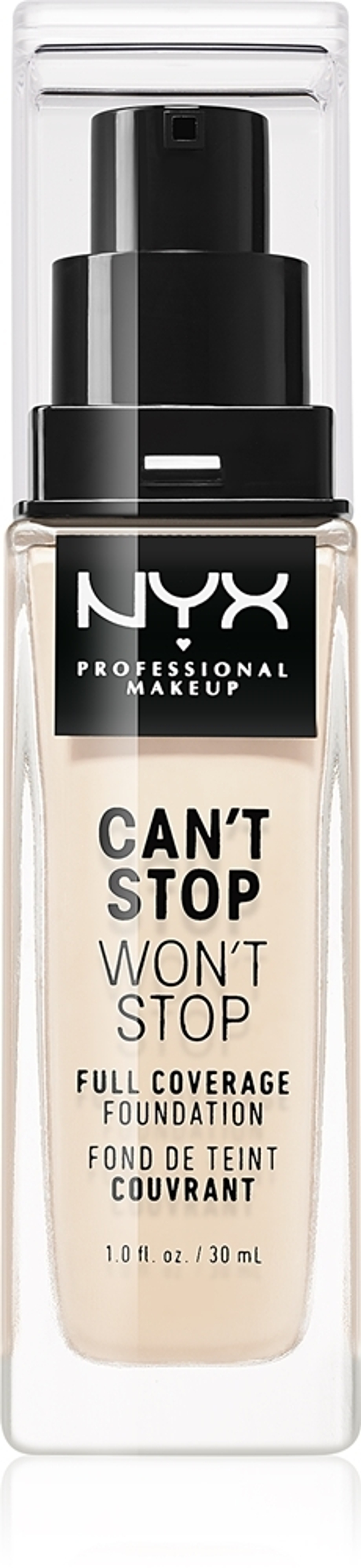 NYX Professional Makeup Can't Stop Won't Stop Full Coverage Foundation - тональный крем с высокой степенью покрытия, 30 ml