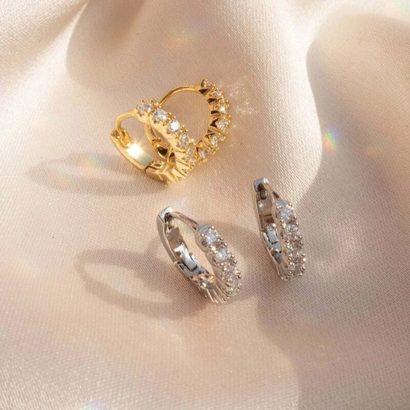 Серьги-кольца Блестящая София – Золото