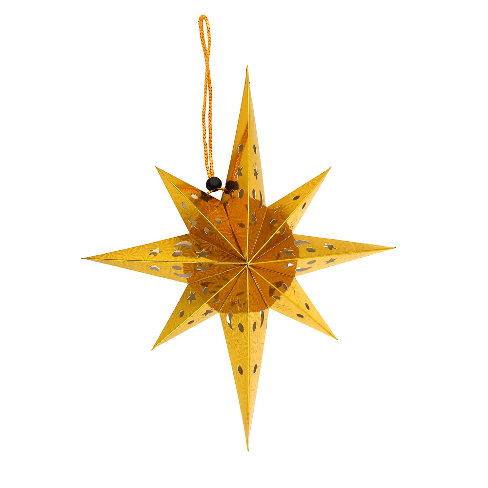 СНОУ БУМ Звезда 8-конечная 45 см, бумага, красный, золотой, 2 дизайна