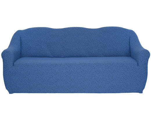 Чехол Жаккард на 3-х местный диван без оборки, цвет Голубой