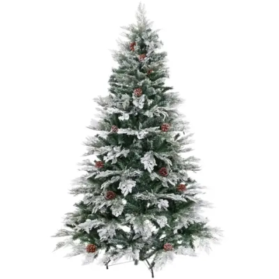 Ёлка «Таинственный лес» 210 см, (1100 веток), ПВХ,леска,резина шишки, белое напыление