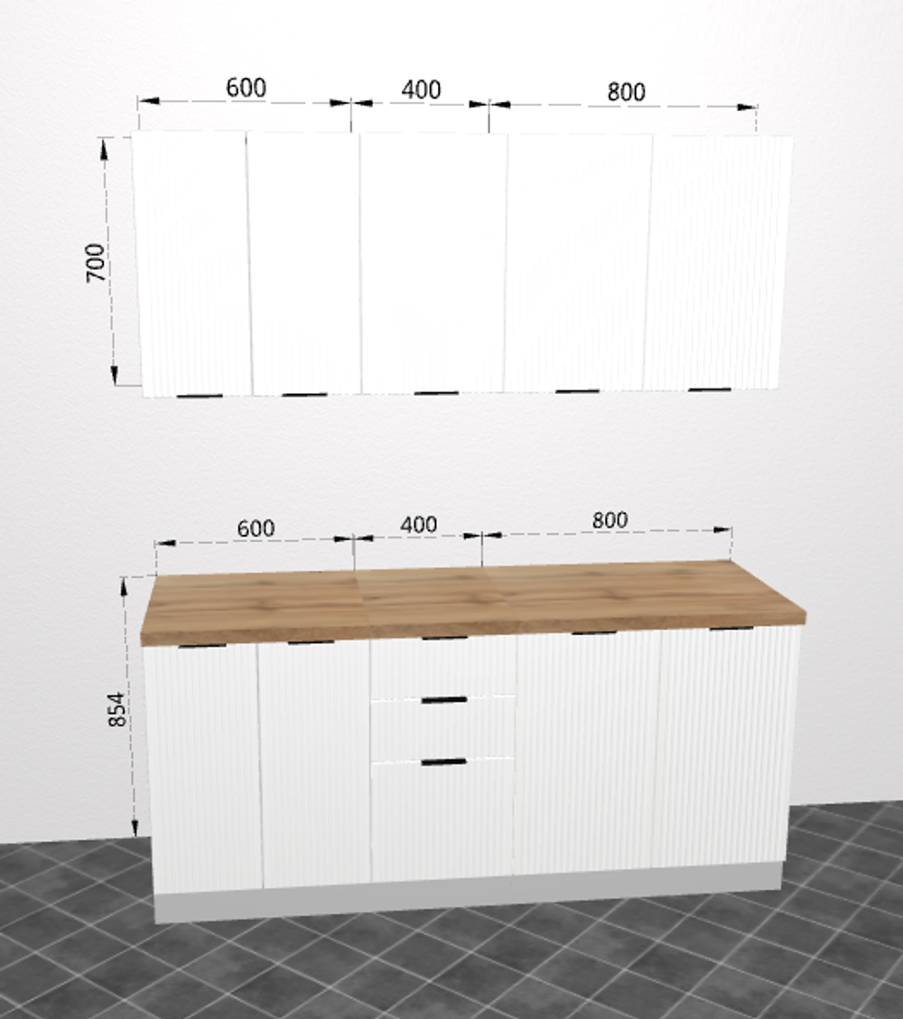 Модульная кухня "Монца" 1800 Белый софт