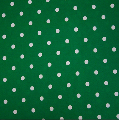 Ткань плательная Кашибо белый горох на зелёном, d 0,8 см