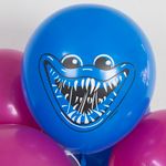 Шар (12''/30 см) Зубастики, Синий/Фуше, пастель, 2 ст, 25 шт.