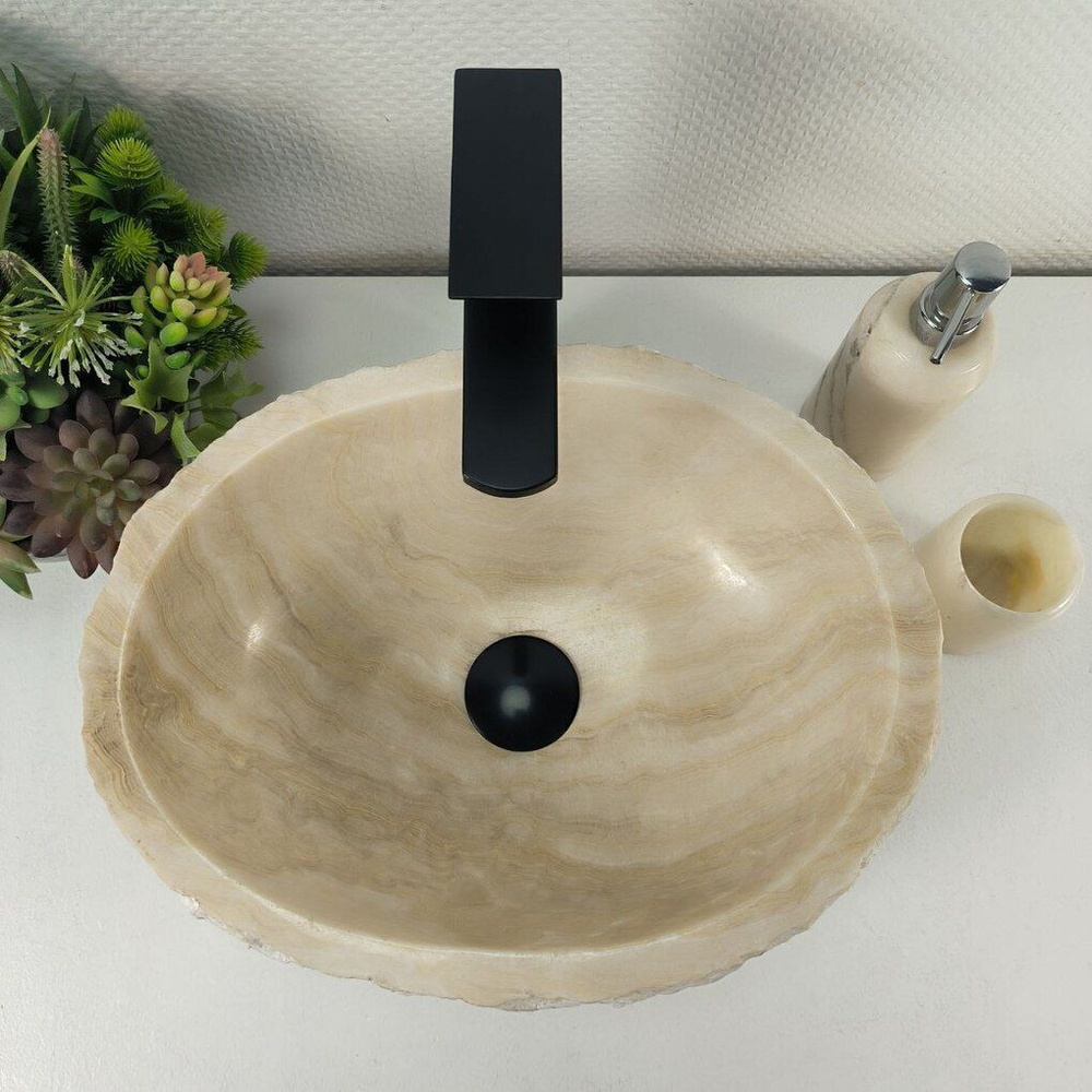 Каменная раковина из оникса Erozy White EO-04240 (42*31*15) 0212 из натурального камня