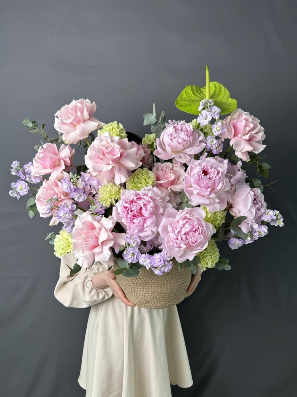 Объёмная жгутовая корзина «Пиономания»