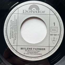 Винтажная виниловая пластинка LP Mylene Farmer Pourvu Qu'elles Soient Douces (Франция 1988) 7 дюймов маленькая пластинка