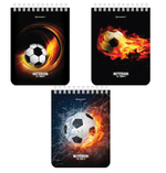 Блокнот А6 40л,клетка, на гребне "Футбол"(BRAUBERG)