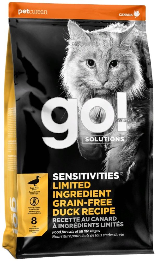 Go! 3.63кг Сухой беззерновой корм для котят и  кошек с чувствительным пищеварением, беззерновой, с уткой