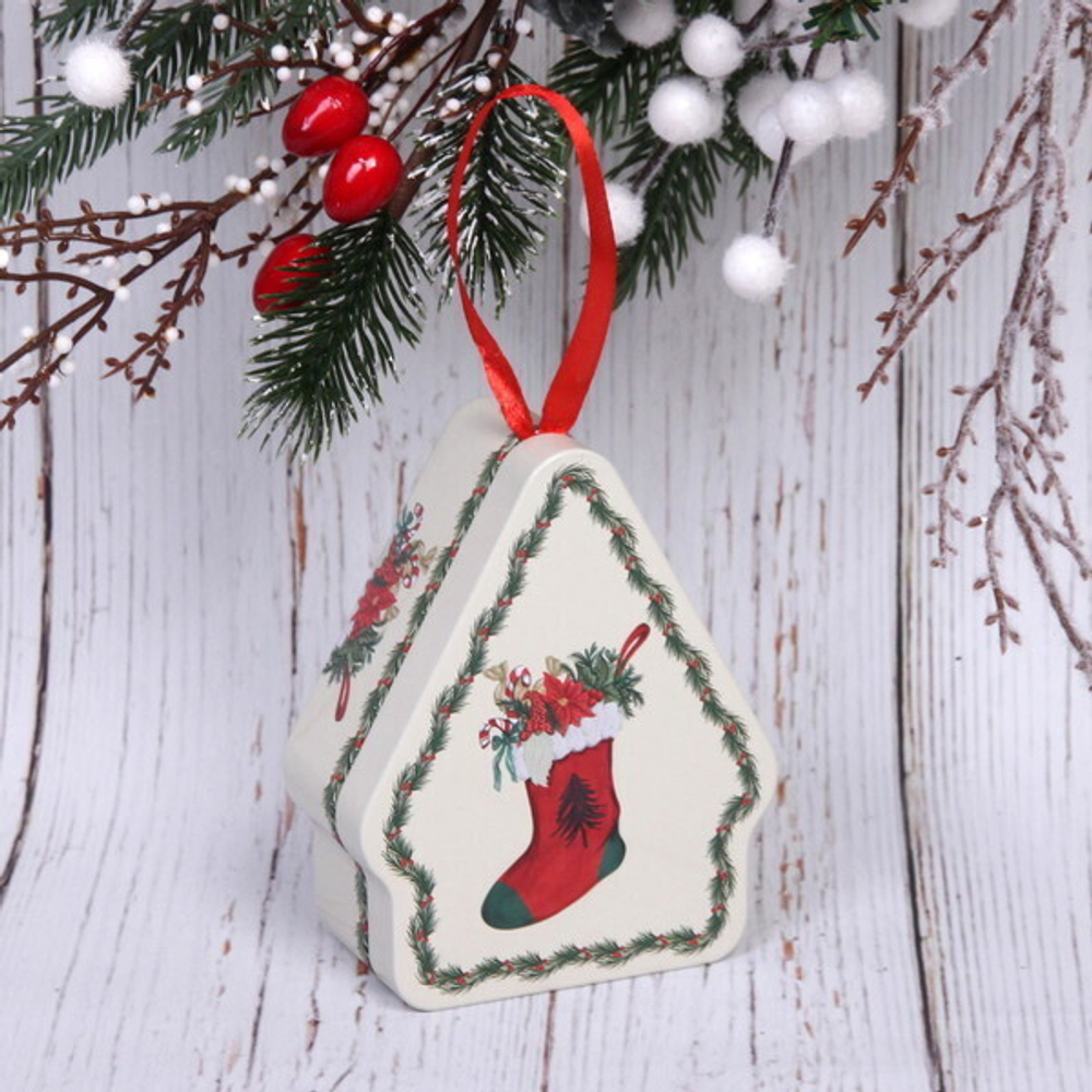 Банка жестяная «Домик» 10,5*8,5*4см носок