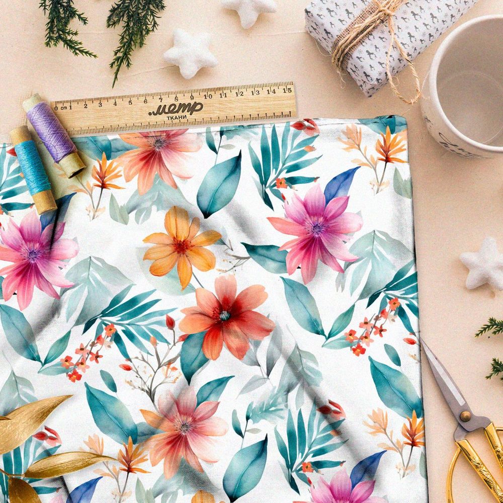 Ткань Барби цветочный взрыв