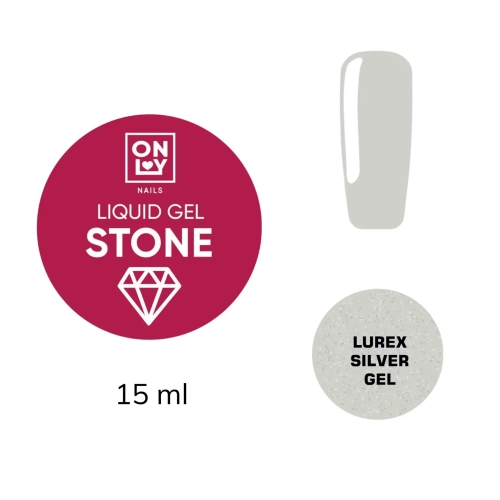 OnlyNails Liquid Gel Stone, Lurex Silver, 15 ml