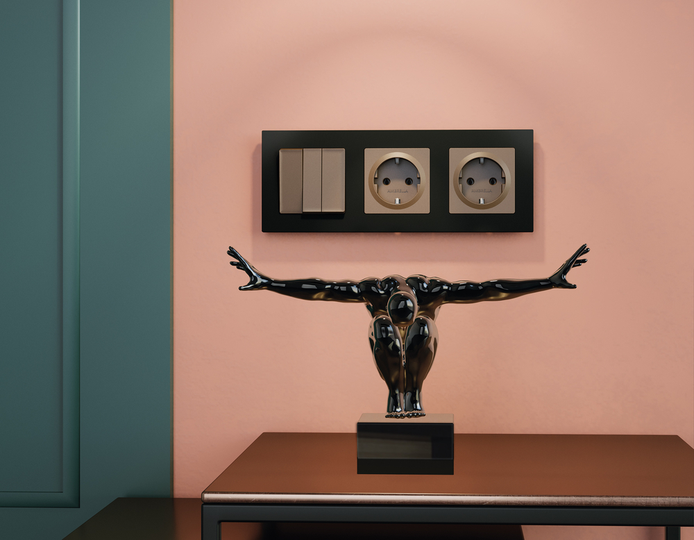 AF220703 Рамка ALFA Techno (Черный матовый) 3-ая