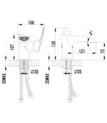 Смеситель для умывальника с каскадным изливом LEMARK OMEGA – LM3146C