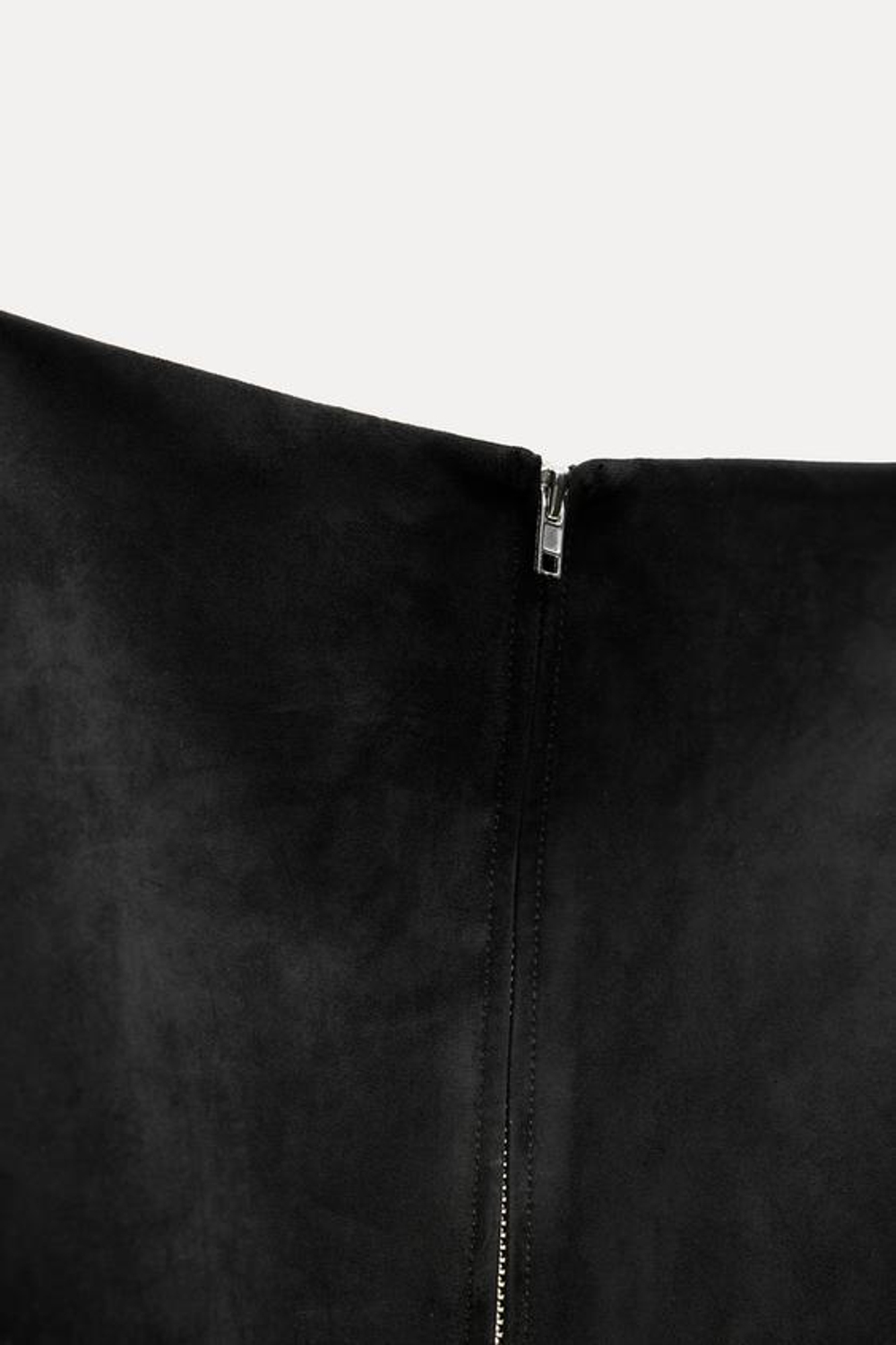 ZARA ТОП ИЗ ИСКУССТВЕННОЙ ЗАМШИ, ЧЕРНЫЙ