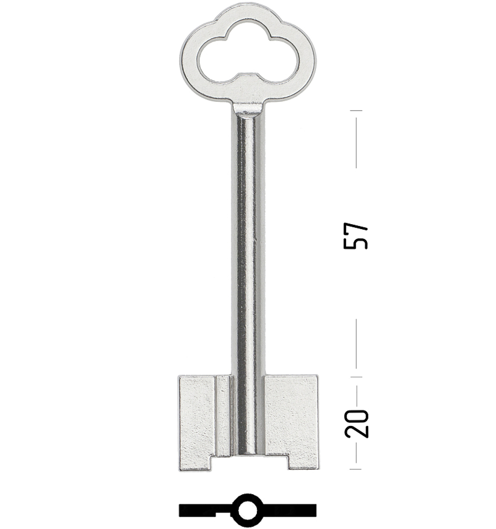Заготовка сувальдного ключа 13298 MKC2D