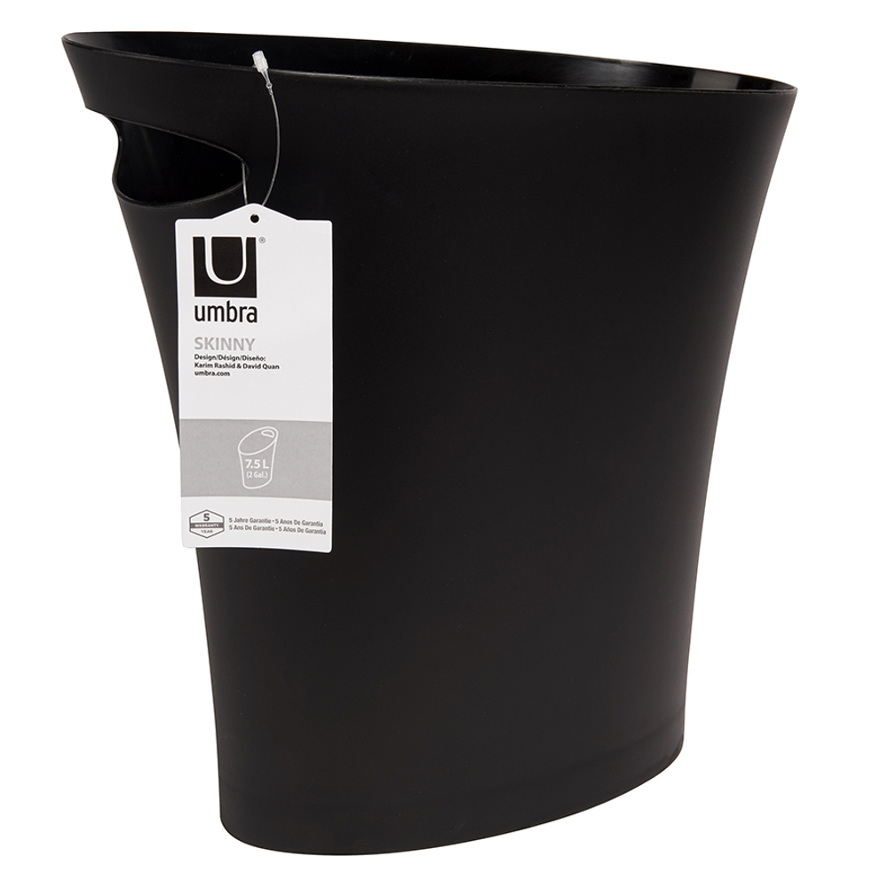 Контейнер мусорный Skinny черный Umbra