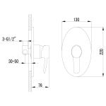 LM3219C Атлантисс Смеситель с гигиеническим душем встраиваемый хром (к/к 6)