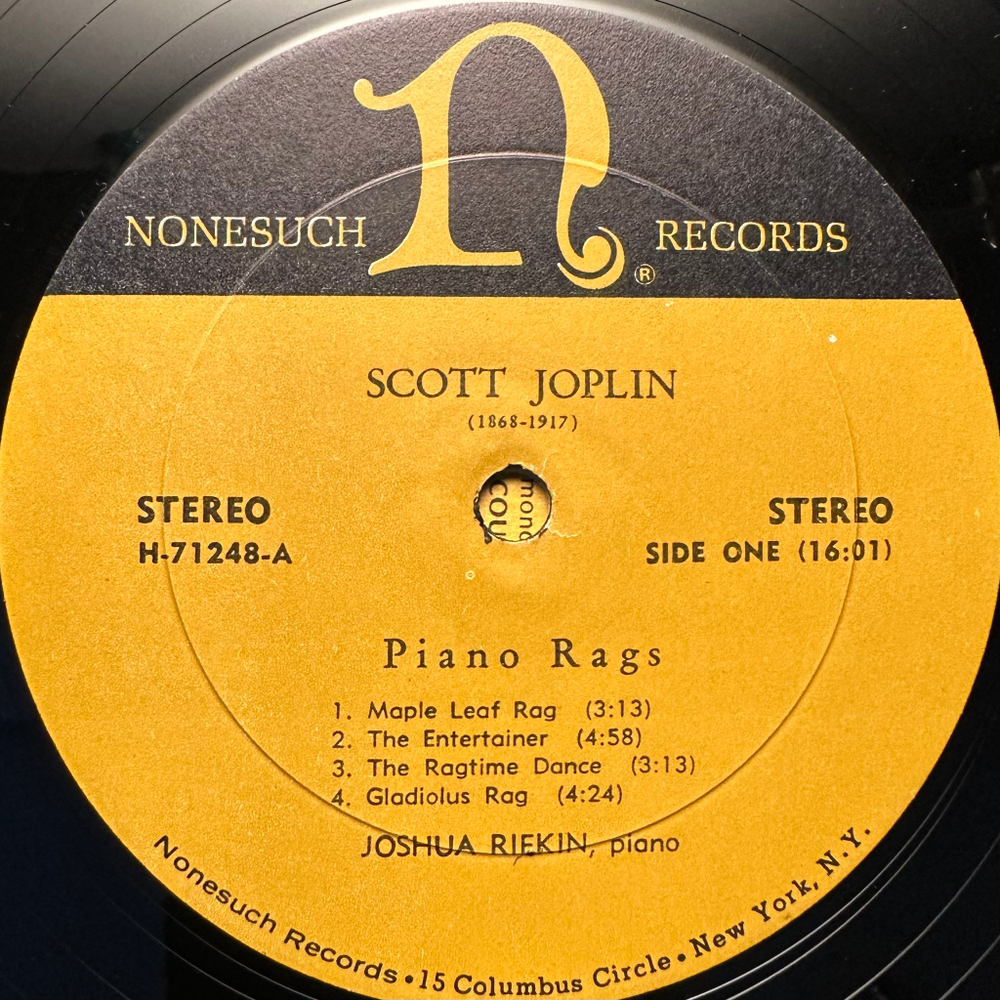 Scott Joplin, Joshua Rifkin - Piano Rags (США 1970г.)