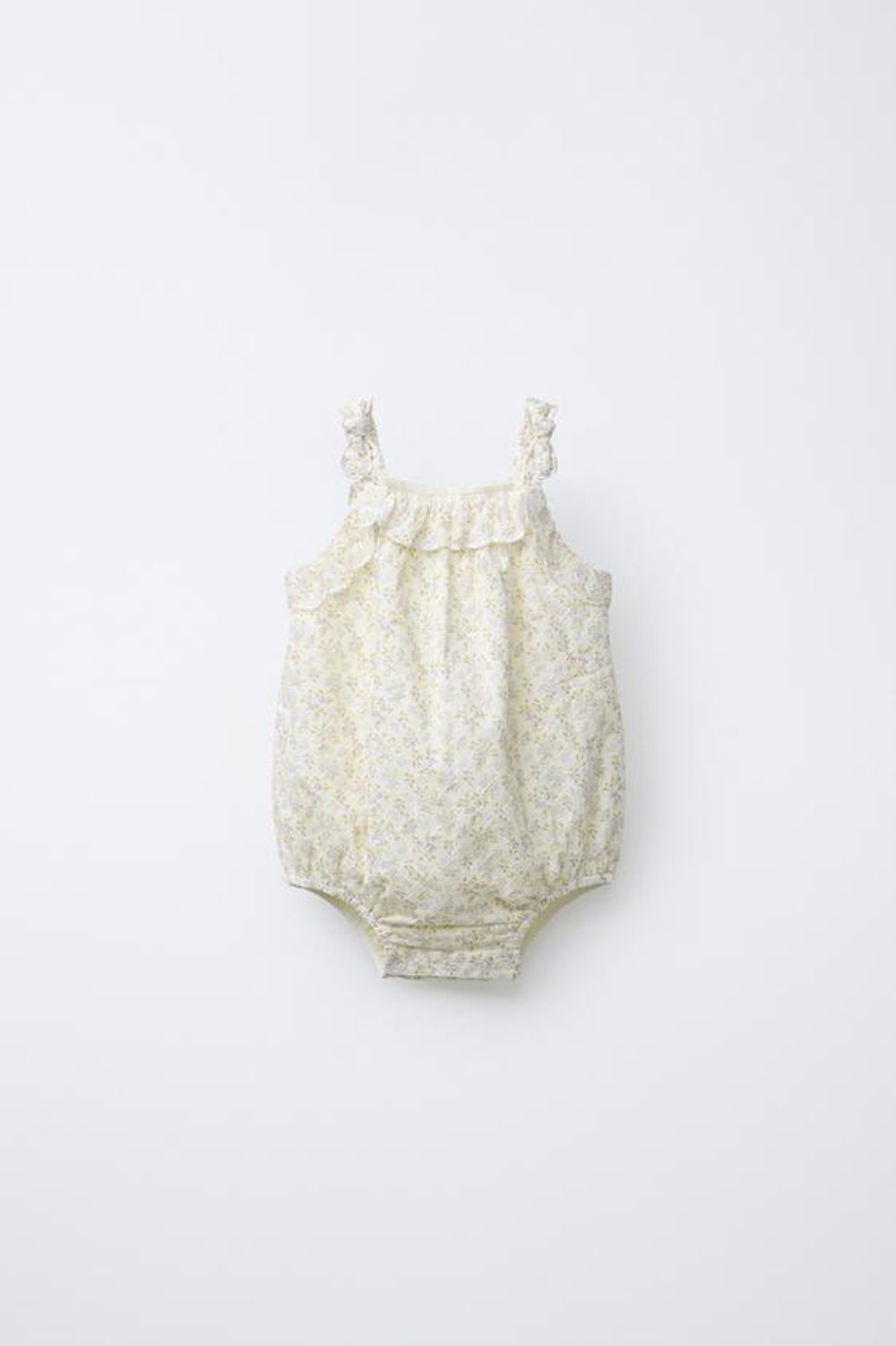 ZARA КОМБИНЕЗОН С ЦВЕТОЧНЫМ ПРИНТОМ, ЭКРЮ