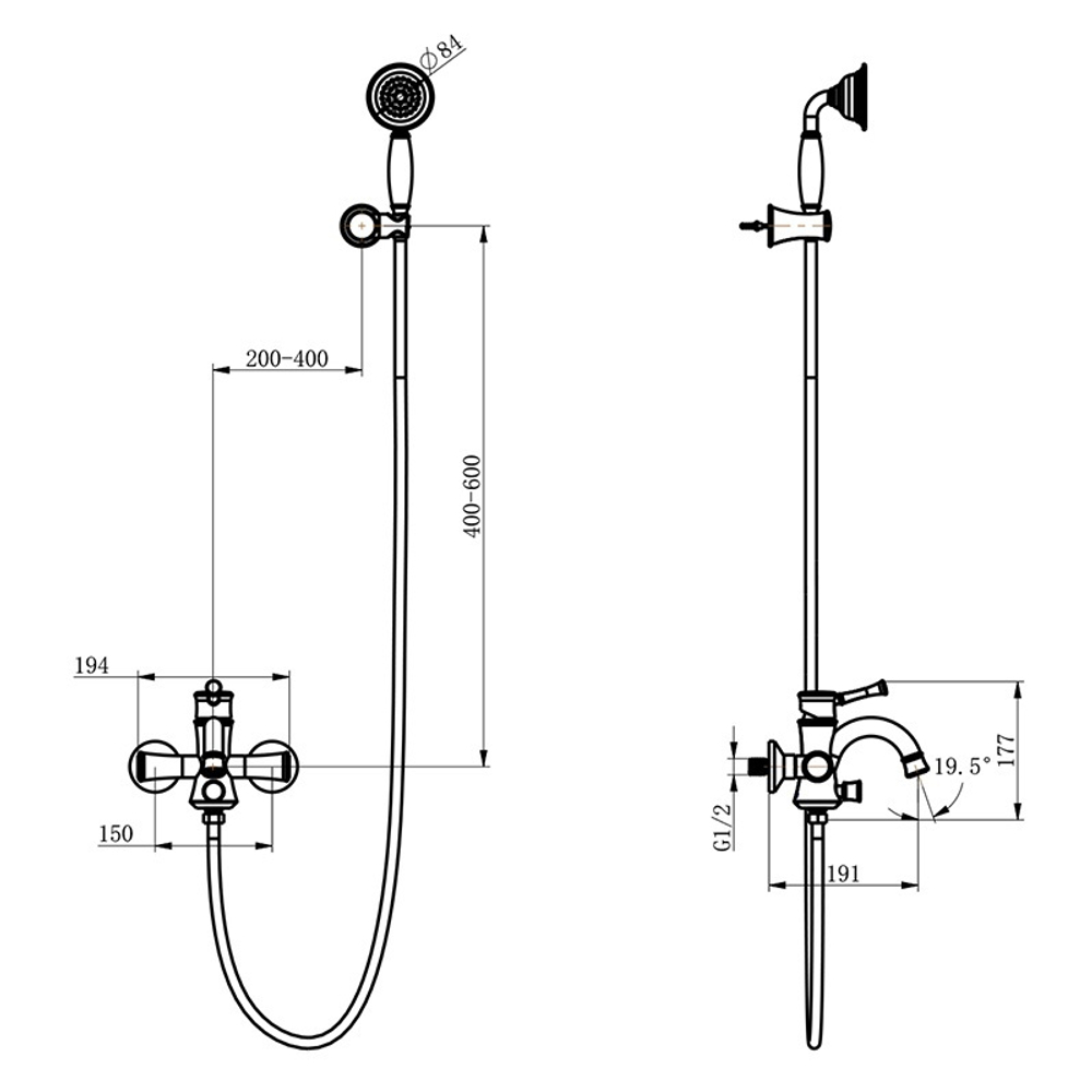Смеситель для ванны цвет Черный кофе Lemark Peretto - LM6302RB
