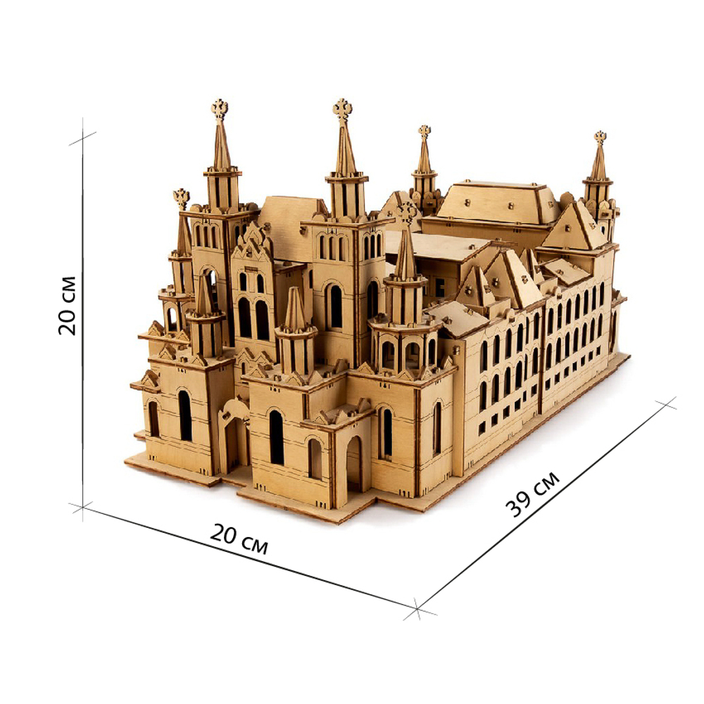 Деревянный конструктор "Государственный исторический музей" / 372 детали. Купить деревянный конструктор. Сборная модель. Архитектура.