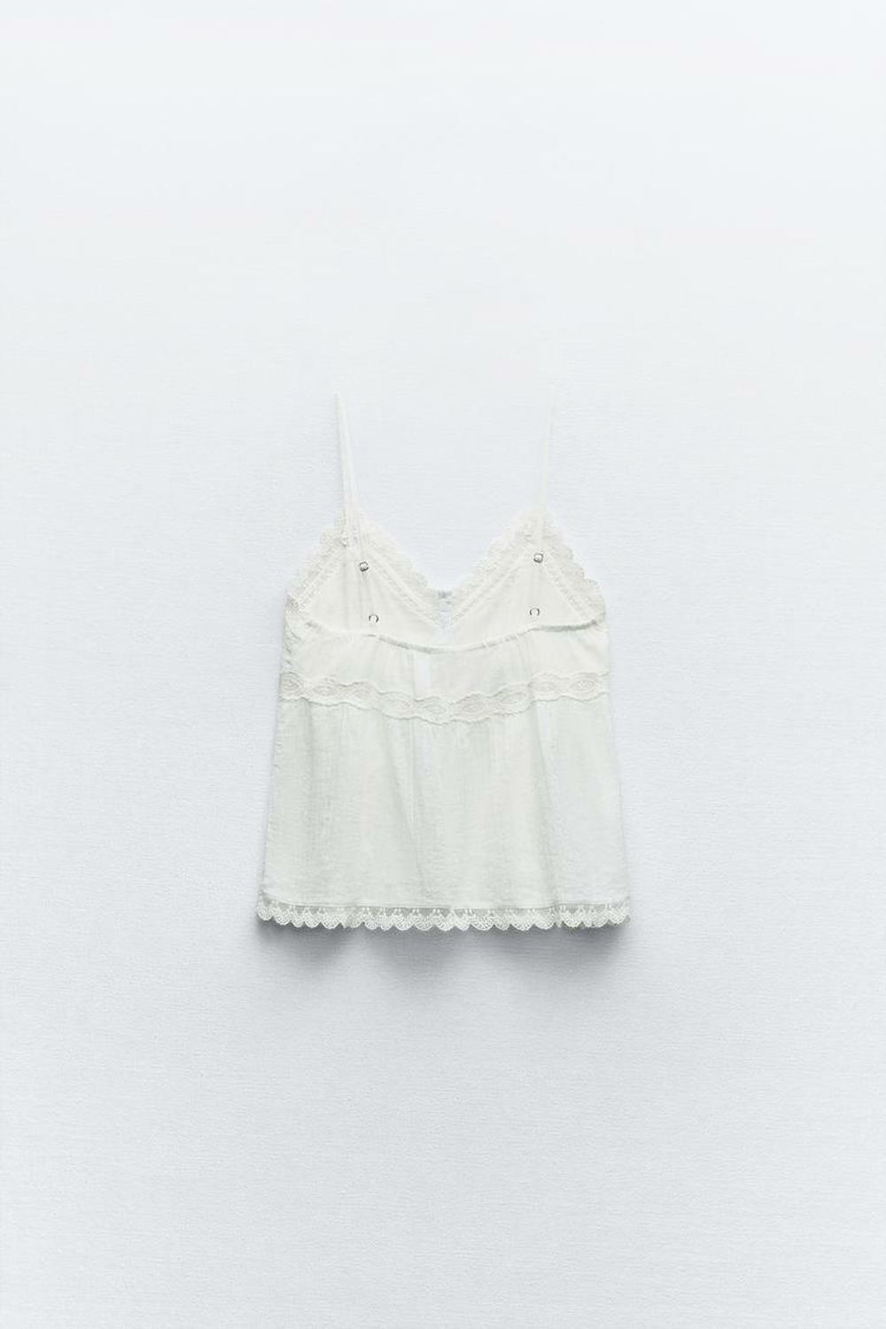 ZARA ТОП С ВЫШИВКОЙ, БЕЛЫЙ