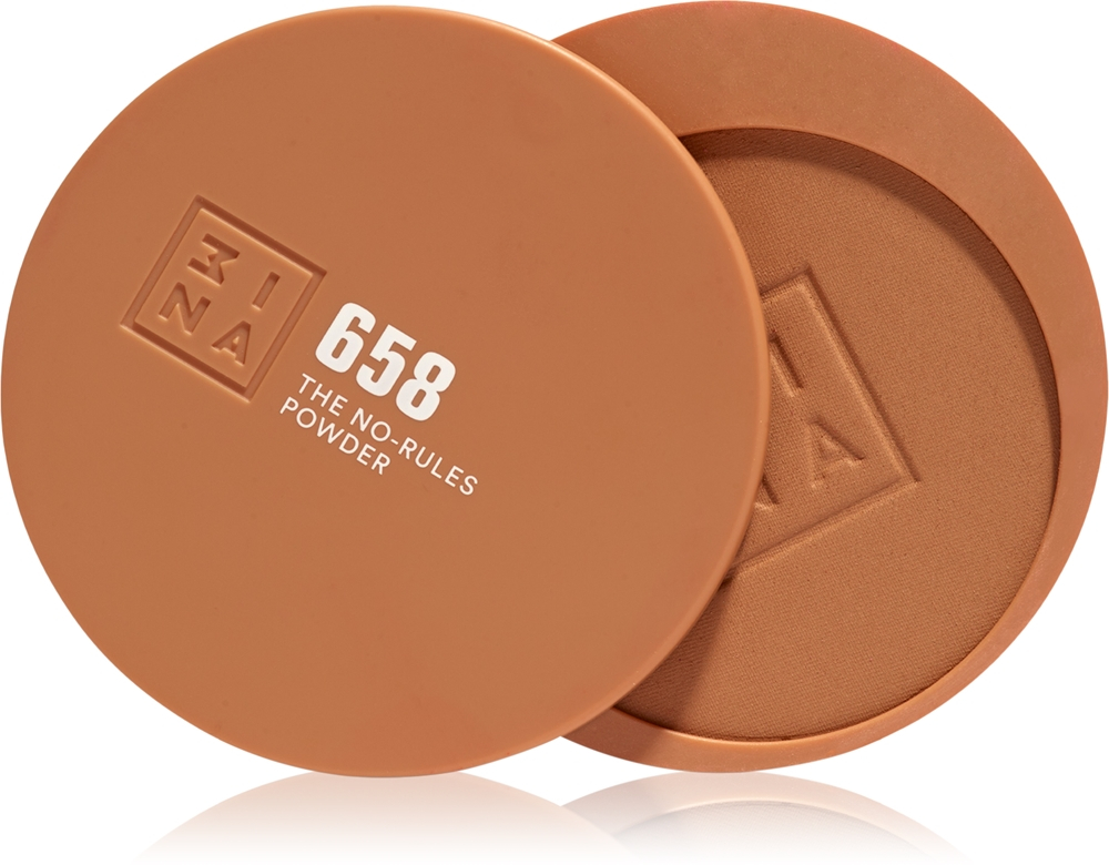 3INA The No-Rules Powder - Многофункциональный косметический продукт для макияжа глаз, губ и лица оттенок 658 - Warm honey beige, matte bronzer, 8 g