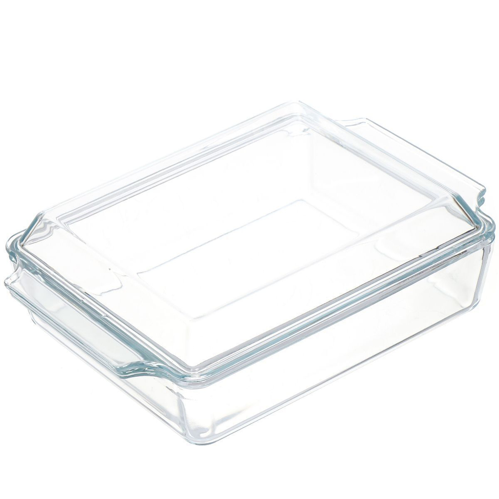 Форма для выпечки стекло, 2 л, прямоуг, с крыш, Y4-3577