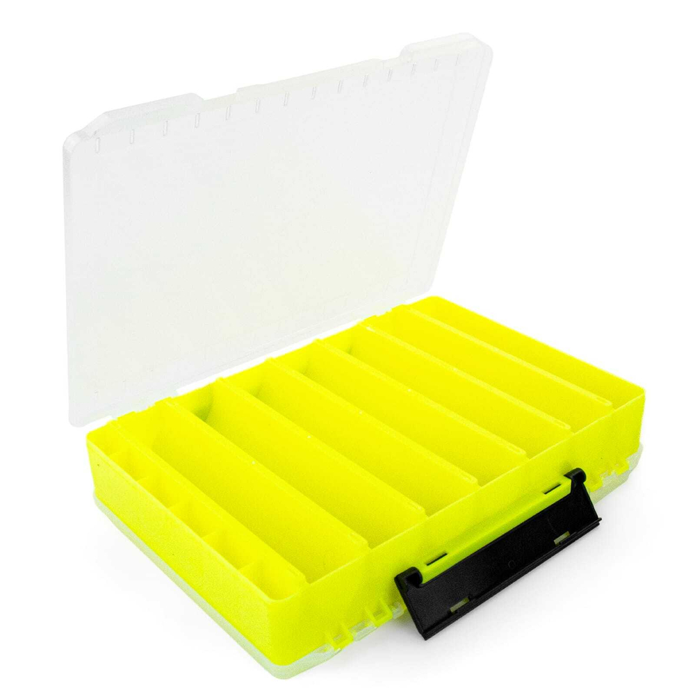 Коробка двухсторонняя для воблеров, 14 гнезд (31х22.5х6см), Желтый