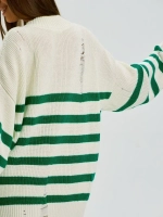 Джемпер оверсайз вязаный с длинным рукавом с дырками