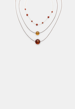 STRADIVARIUS Комплект из 3 ожерелий из бусин, золотой