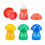 Точилка с ластиком Basir, одинарная, с контейнером, серия "Гриб", 4 цвета корпуса, с крышкой, 6*4.5 см