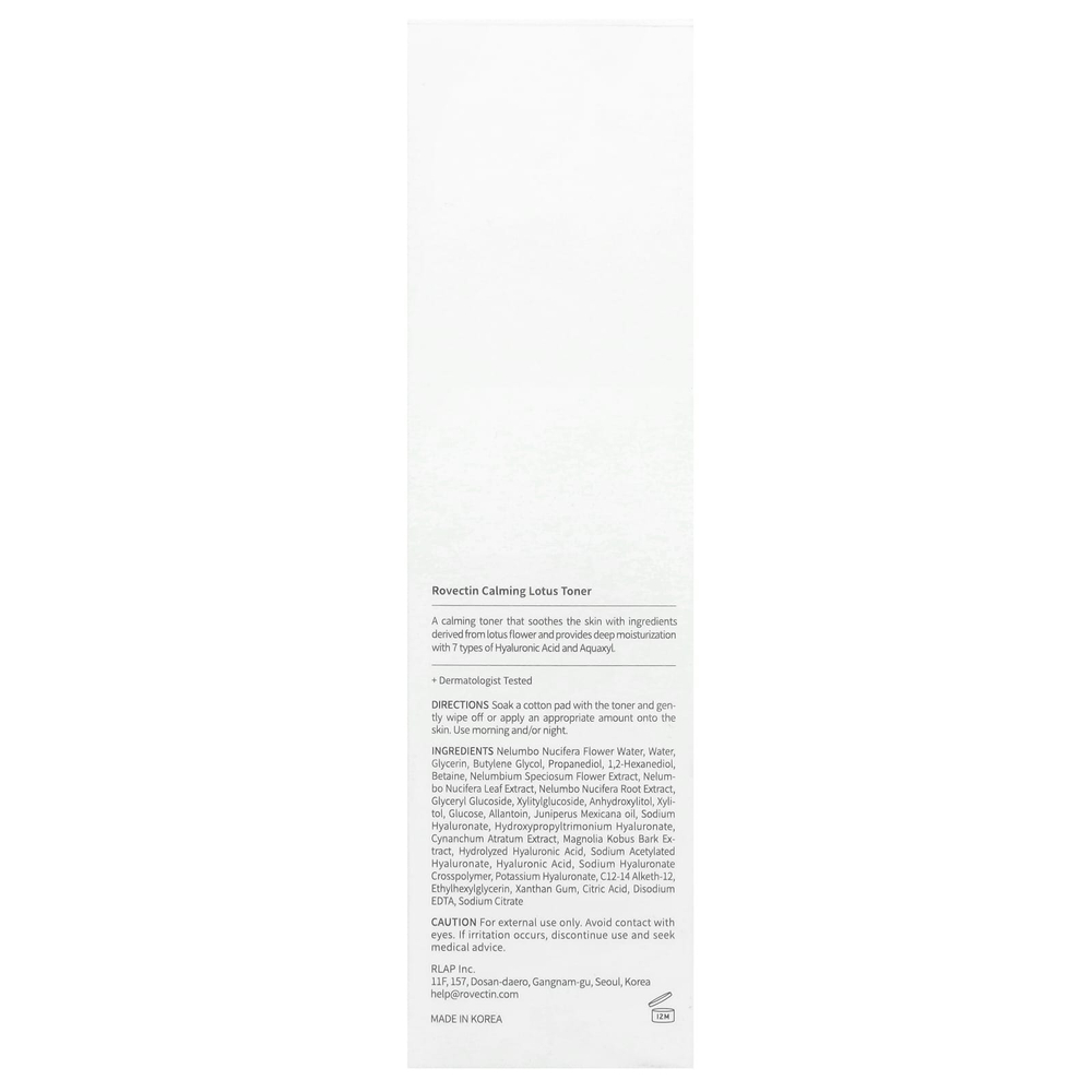 Rovectin, успокаивающий тонер с лотосом, 200 мл